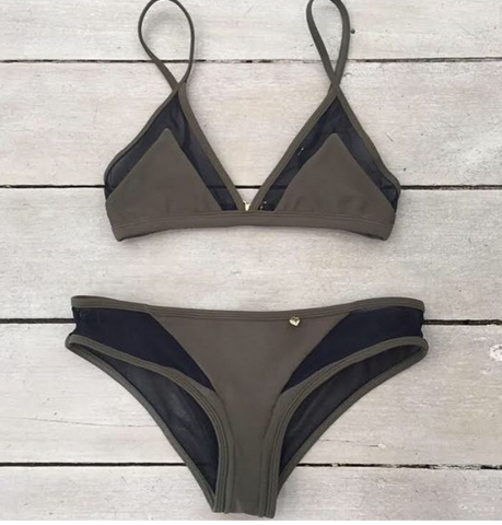 Grey Bikini Swimwear Suit
