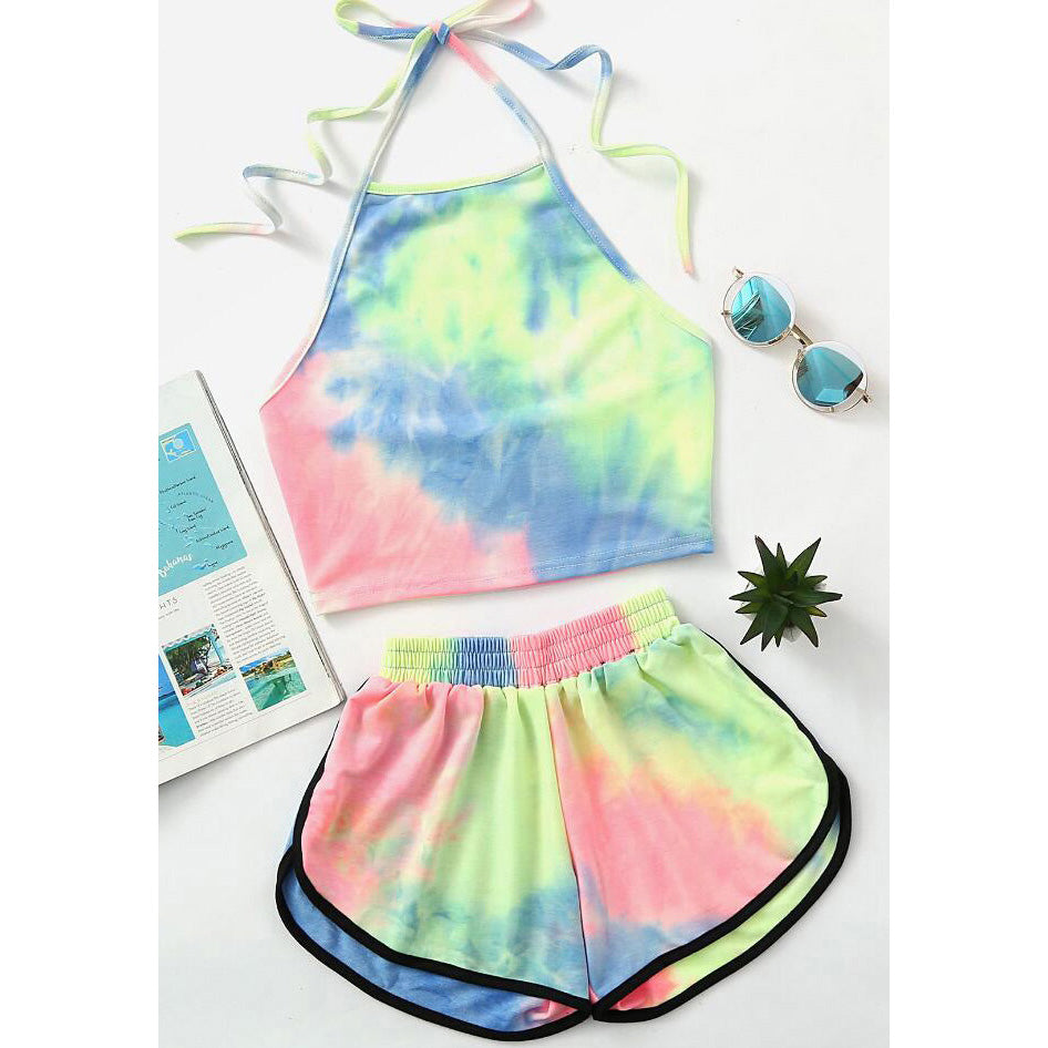 Sexy Exposed Navel Vest Shorts Two Piece Sets