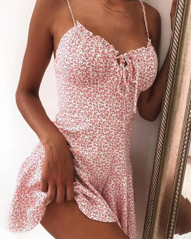 Floral Print Bandage Mini Dress