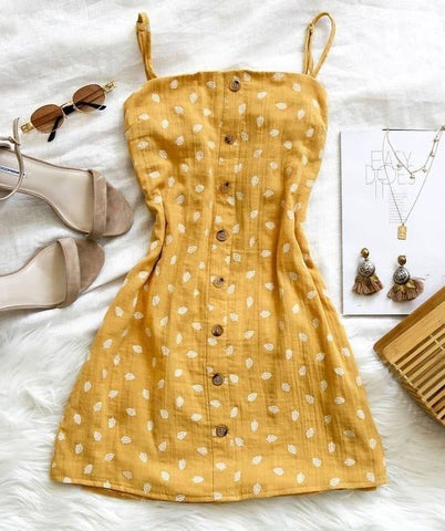 Printed Sling Backless Bow Dress