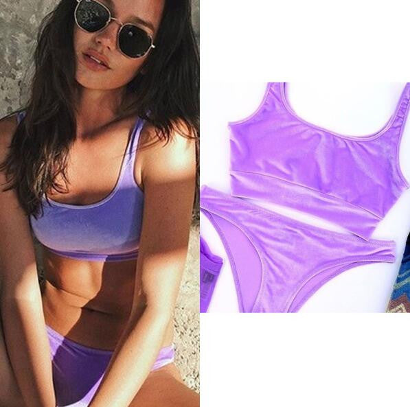 Sexy Solid color Swimwear bikini Set