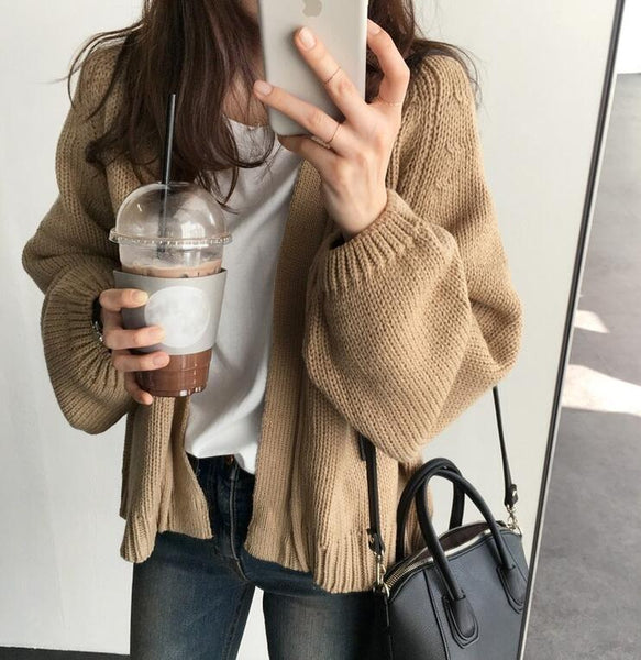 Loose Knitted Cardigan Sweater Coat