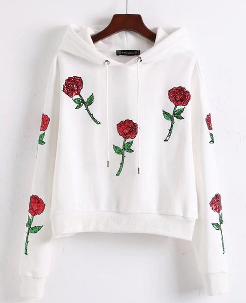Fashion Sequined Long-Sleeved Hooded Sweater