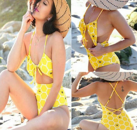 Sexy Backless Bandage One Pieces Swimsuit