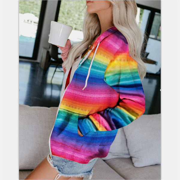 Women's Zip Hooded Sweatshirt Top