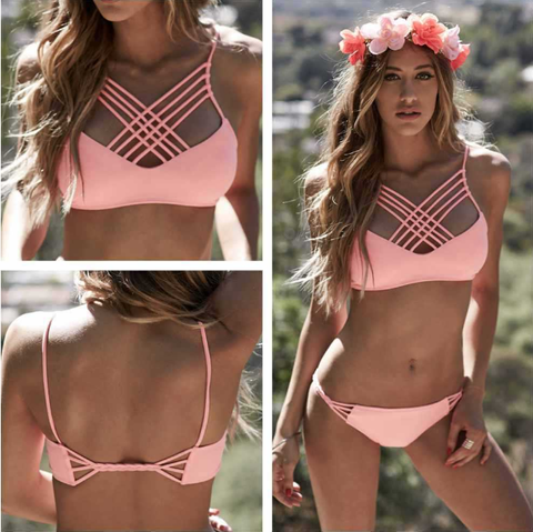 SEXY BRAIDED BELT BIKINI SWIMSUIT