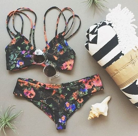 Sexy Print Sling Bikini Set Swimwear