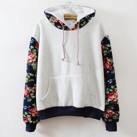FASHION FLOWERS HOODED SWEATER