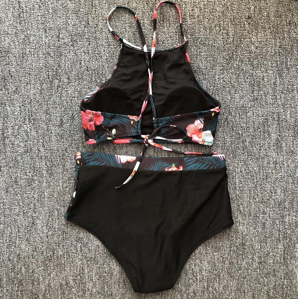 Sexy High Waist Print Swimwear Bikini Set