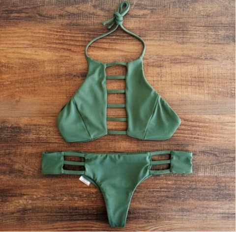 GREEN TWO-PIECE BIKINI