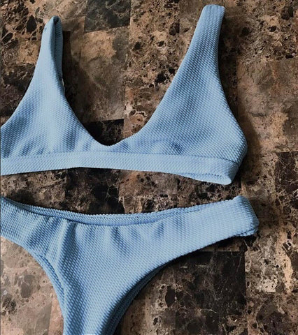 Solid Color Sexy Bikini Swimsuit