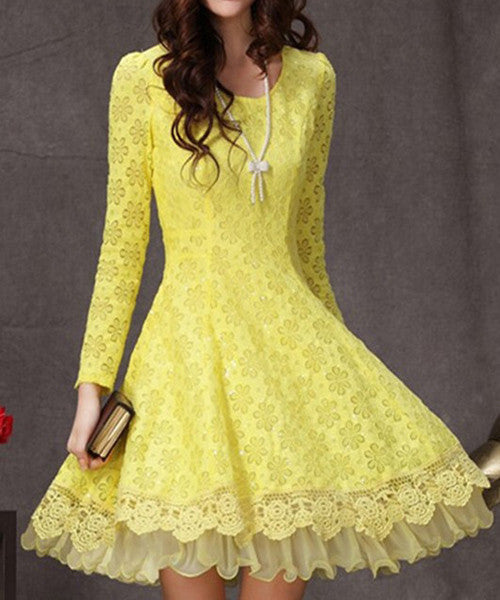 Design Long Sleeve Lace Dress