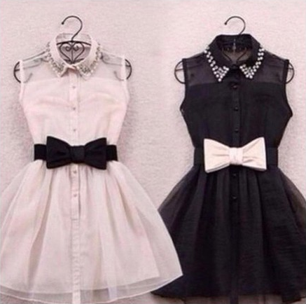 FASHION BOW BELT DRESS