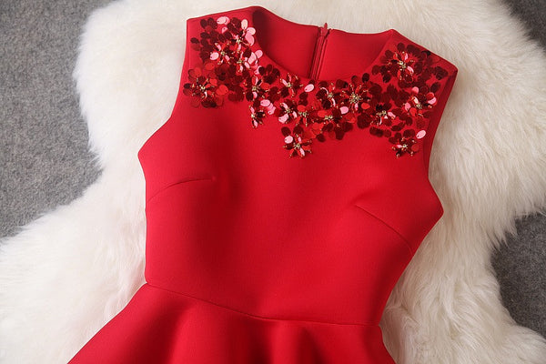 Beaded Dress In Red