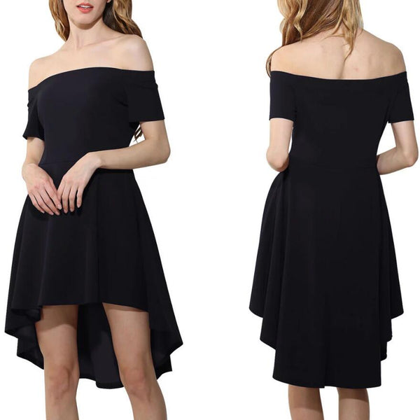 Strapless Short Sleeve Irregular Dress