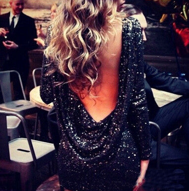 BACKLESS SEQUINED DRESSES