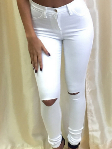 HOLE EXPOSED KNEE JEANS