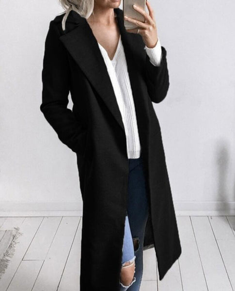 Winter Fashion Long Sleeves Lapel Jacket Coat Top