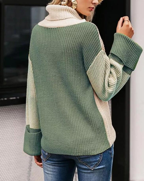 Women's High Collar Knitted Sweater