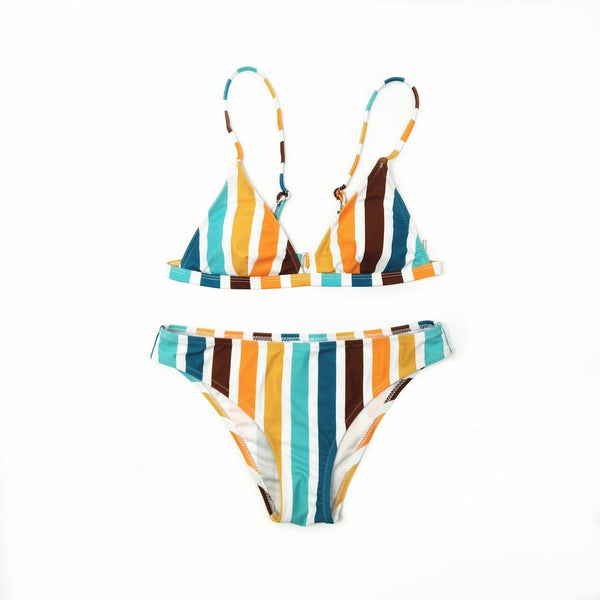 Striped Print Swimsuit Bikini