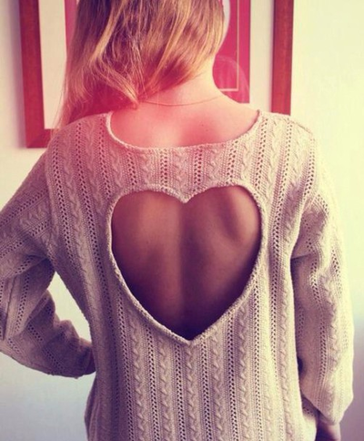 Fashion Heart-Shaped Knitted Sweater