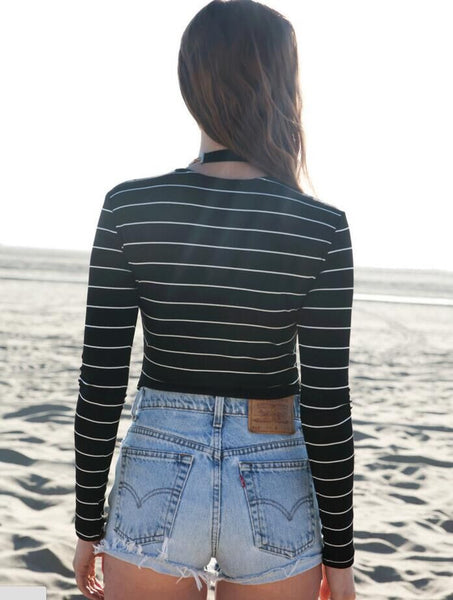 Fashion long-sleeved striped Jumpsuits Shirts