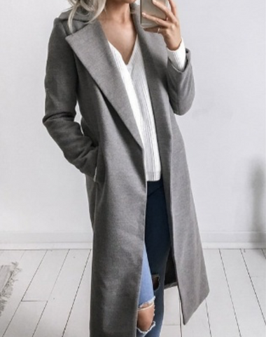 Winter Fashion Long Sleeves Lapel Jacket Coat Top