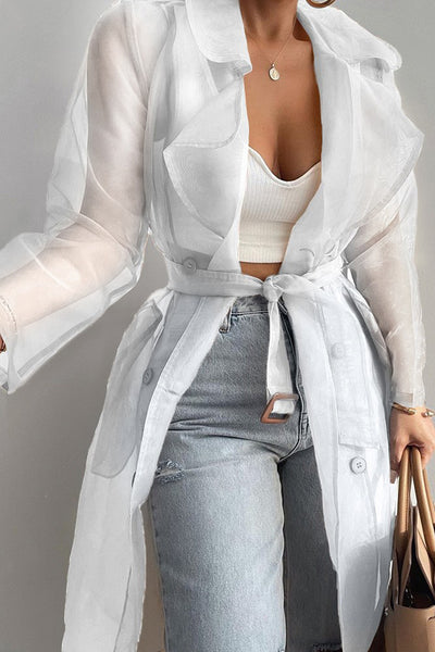 Solid Color Loose Cardigan Long Sleeves Blouse Coat