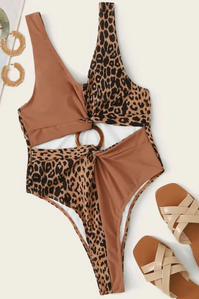 Sexy Swimwear Leopard Print One Piece Swimsuit