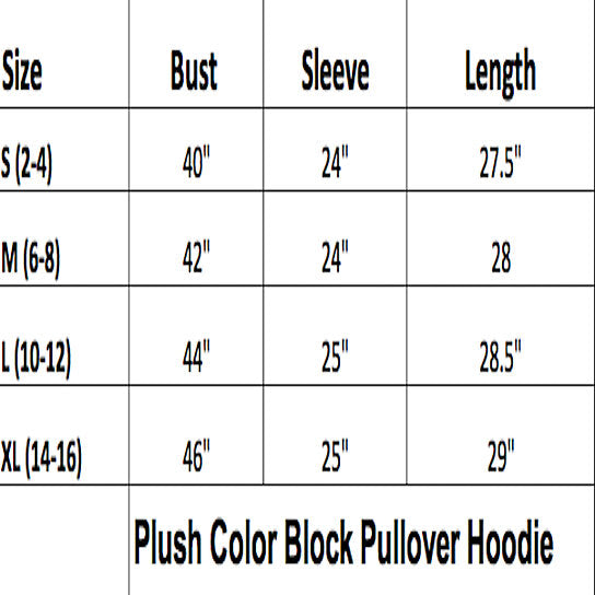 Plush Color Block Pullover Hoodie Sweater Top