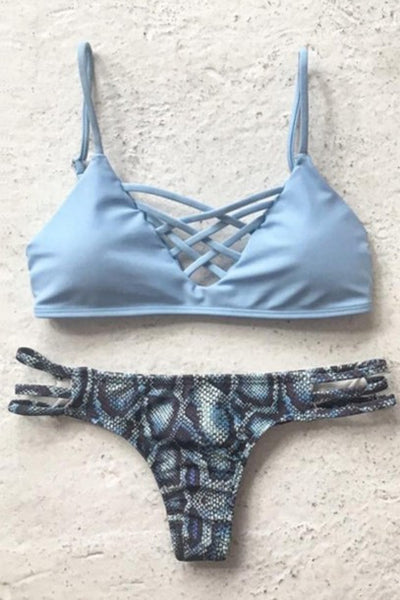 Printing Two-piece bikini swimsuit