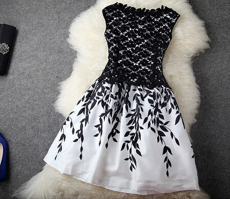 Fashion Leaf Print Dress