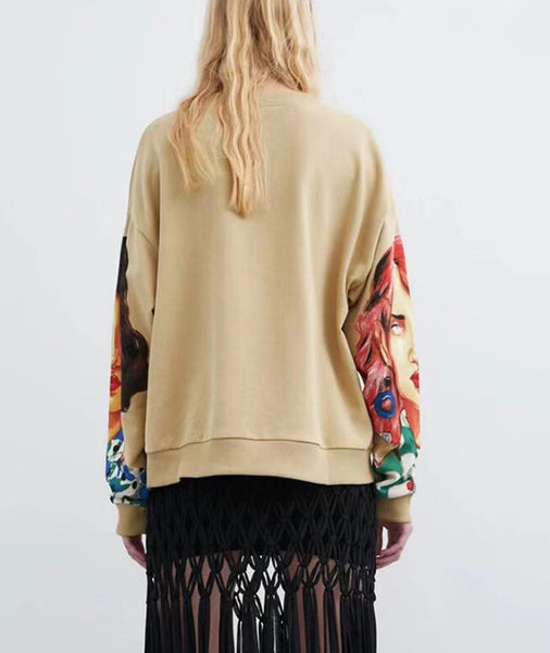 Round Neck Loose Long Sleeve Sweater