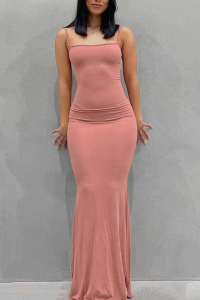 Sling Sexy Solid Color Bodycon Dress