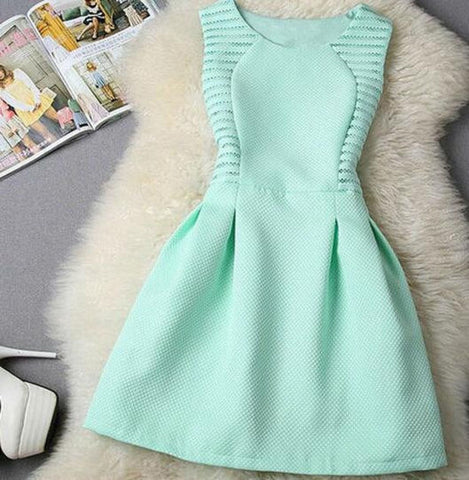 Fashion Round Neck Sleeveless Dress