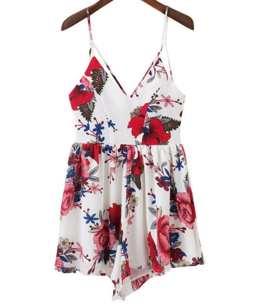 Fashion Sexy Backless Print Rompers Jumpsuits