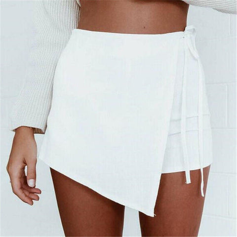 Summer Style Shorts Skirts Women's Fashion Lace up Irregular Mini Sexy Shorts