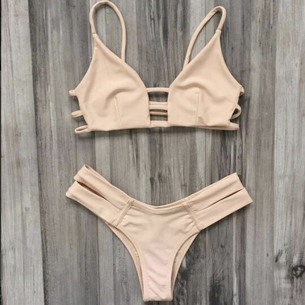 Sexy Hollow Out Sling Beach Bikini Swimsuit Swimwear