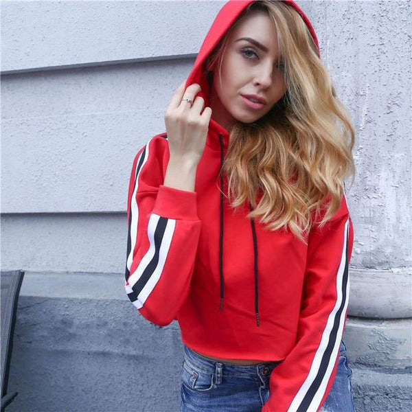 Solid Color Long-Sleeved Hooded Sweater