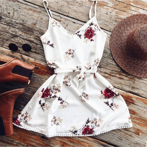 fashion print summer dress Lady Vest slip dresses