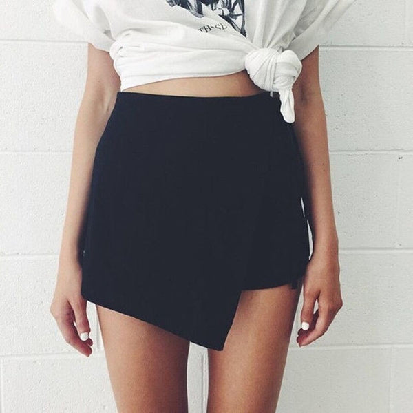 Summer Style Shorts Skirts Women's Fashion Lace up Irregular Mini Sexy Shorts