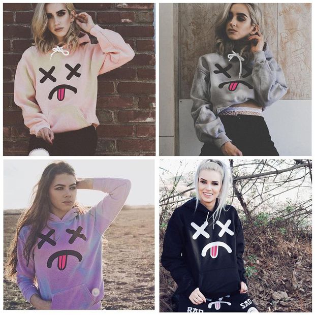Fashion Hoodies Print Emoji  Sweater Top